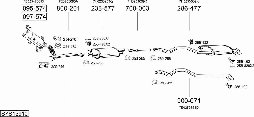 Bosal SYS13910 - Система випуску ОГ autocars.com.ua