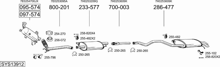 Bosal SYS13912 - Система випуску ОГ autocars.com.ua