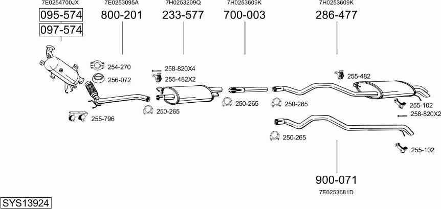 Bosal SYS13924 - Система випуску ОГ autocars.com.ua