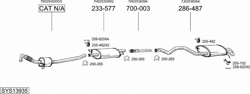 Bosal SYS13935 - Система випуску ОГ autocars.com.ua