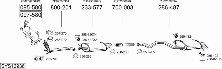 Bosal SYS13936 - Система випуску ОГ autocars.com.ua