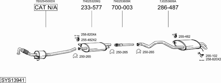 Bosal SYS13941 - Система випуску ОГ autocars.com.ua