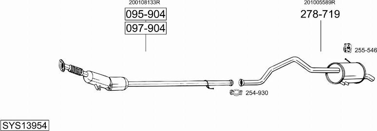 Bosal SYS13954 - Система випуску ОГ autocars.com.ua