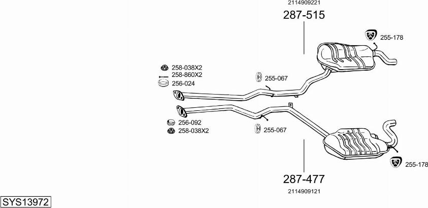 Bosal SYS13972 - Система выпуска ОГ avtokuzovplus.com.ua