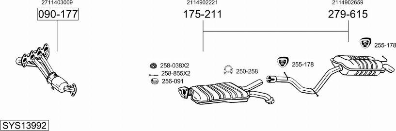 Bosal SYS13992 - Система выпуска ОГ avtokuzovplus.com.ua