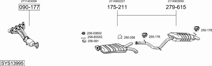 Bosal SYS13995 - Система випуску ОГ autocars.com.ua