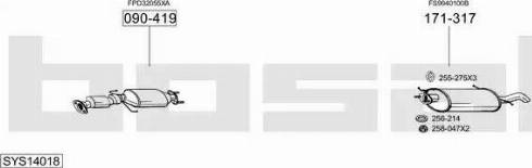 Bosal SYS14018 - Система випуску ОГ autocars.com.ua