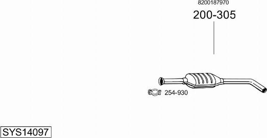 Bosal SYS14097 - Система випуску ОГ autocars.com.ua