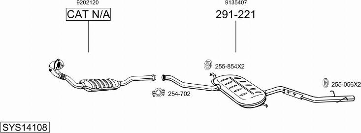 Bosal SYS14108 - Система випуску ОГ autocars.com.ua