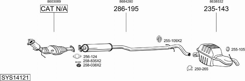 Bosal SYS14121 - Система випуску ОГ autocars.com.ua