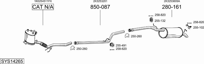 Bosal SYS14265 - Система випуску ОГ autocars.com.ua