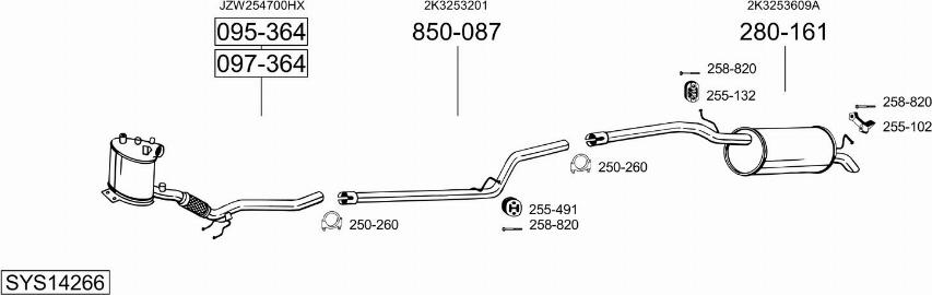 Bosal SYS14266 - Система випуску ОГ autocars.com.ua