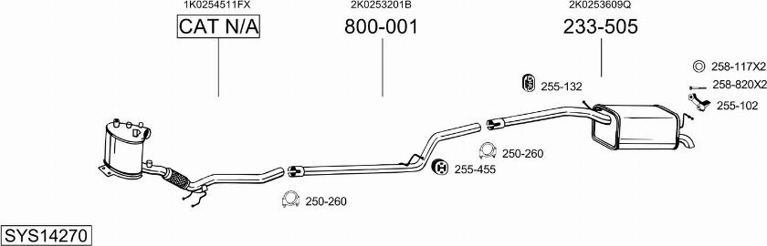 Bosal SYS14270 - Система випуску ОГ autocars.com.ua