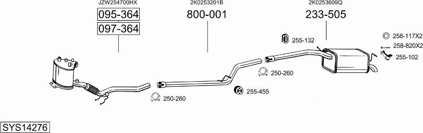 Bosal SYS14276 - Система випуску ОГ autocars.com.ua