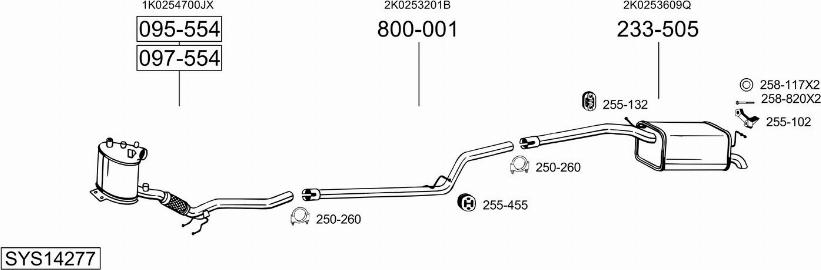 Bosal SYS14277 - Система випуску ОГ autocars.com.ua