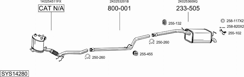 Bosal SYS14280 - Система випуску ОГ autocars.com.ua