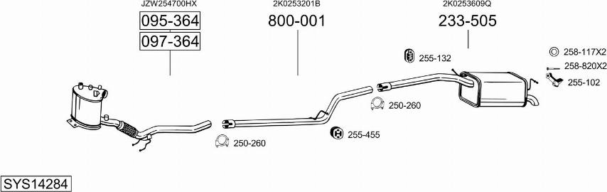 Bosal SYS14284 - Система випуску ОГ autocars.com.ua