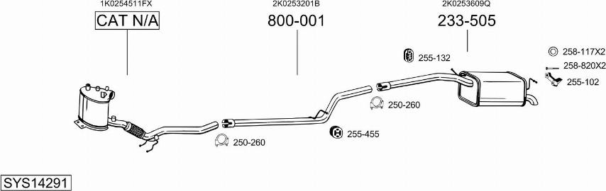 Bosal SYS14291 - Система випуску ОГ autocars.com.ua