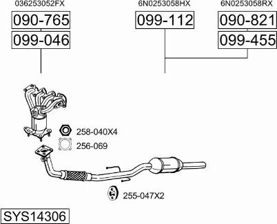 Bosal SYS14306 - Система выпуска ОГ avtokuzovplus.com.ua