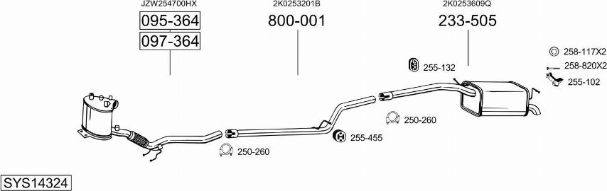 Bosal SYS14324 - Система выпуска ОГ avtokuzovplus.com.ua