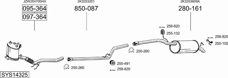 Bosal SYS14325 - Система выпуска ОГ avtokuzovplus.com.ua