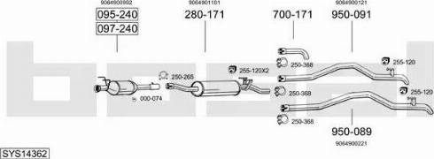 Bosal SYS14362 - Система выпуска ОГ avtokuzovplus.com.ua