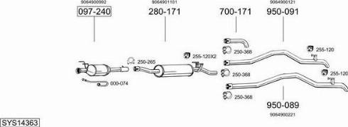 Bosal SYS14363 - Система выпуска ОГ avtokuzovplus.com.ua