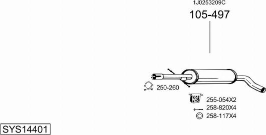 Bosal SYS14401 - Система выпуска ОГ avtokuzovplus.com.ua