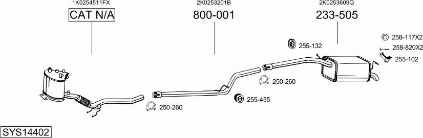 Bosal SYS14402 - Система випуску ОГ autocars.com.ua