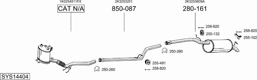 Bosal SYS14404 - Система випуску ОГ autocars.com.ua