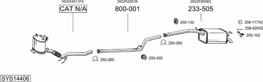 Bosal SYS14406 - Система выпуска ОГ avtokuzovplus.com.ua