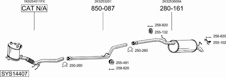 Bosal SYS14407 - Система випуску ОГ autocars.com.ua