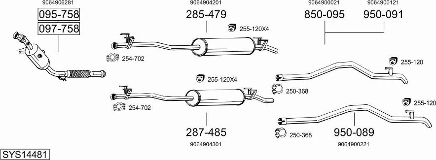 Bosal SYS14481 - Система выпуска ОГ avtokuzovplus.com.ua