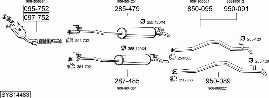 Bosal SYS14483 - Система выпуска ОГ avtokuzovplus.com.ua