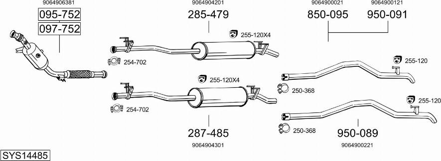 Bosal SYS14485 - Система выпуска ОГ avtokuzovplus.com.ua