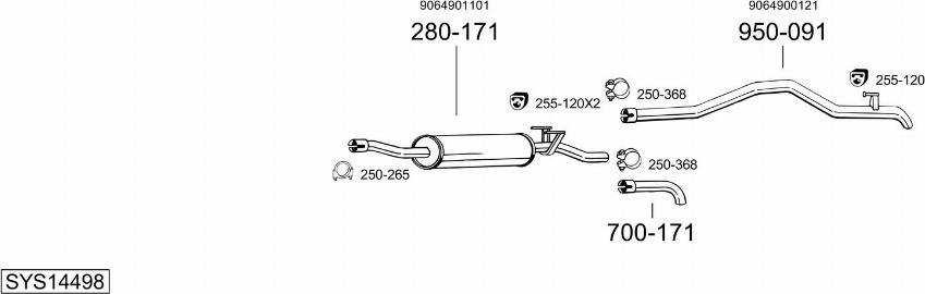 Bosal SYS14498 - Система выпуска ОГ avtokuzovplus.com.ua