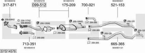 Bosal SYS14578 - Система випуску ОГ autocars.com.ua