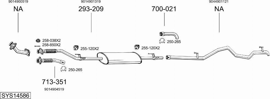 Bosal SYS14586 - Система выпуска ОГ avtokuzovplus.com.ua