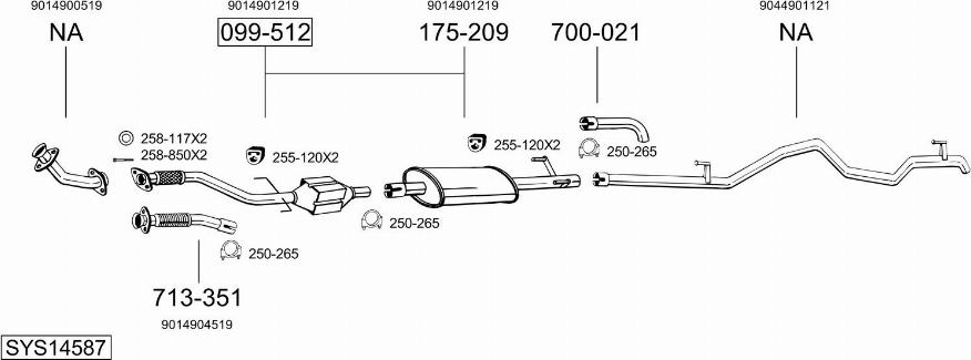 Bosal SYS14587 - Система випуску ОГ autocars.com.ua