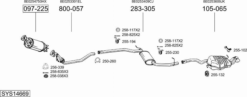 Bosal SYS14669 - Система випуску ОГ autocars.com.ua