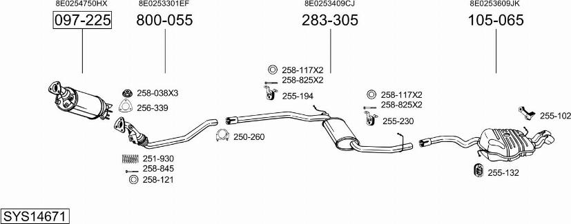 Bosal SYS14671 - Система випуску ОГ autocars.com.ua