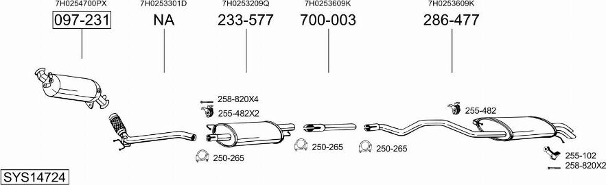 Bosal SYS14724 - Система випуску ОГ autocars.com.ua