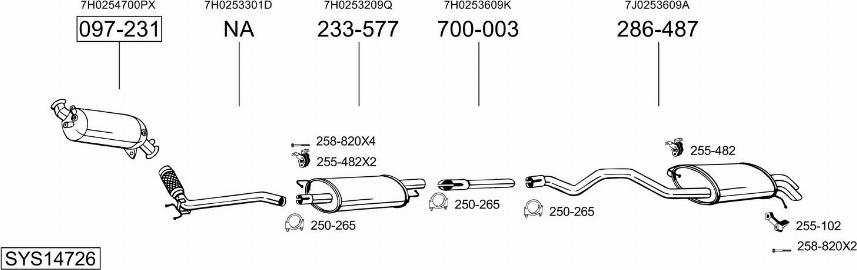 Bosal SYS14726 - Система випуску ОГ autocars.com.ua