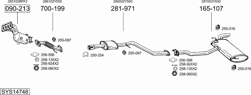 Bosal SYS14748 - Система выпуска ОГ avtokuzovplus.com.ua