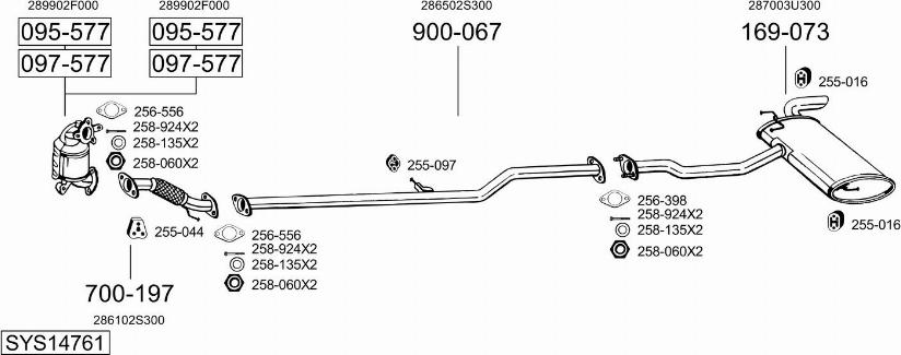 Bosal SYS14761 - Система випуску ОГ autocars.com.ua