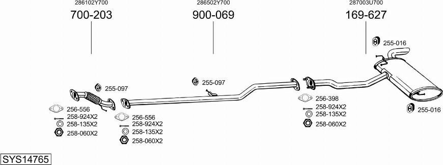 Bosal SYS14765 - Система випуску ОГ autocars.com.ua