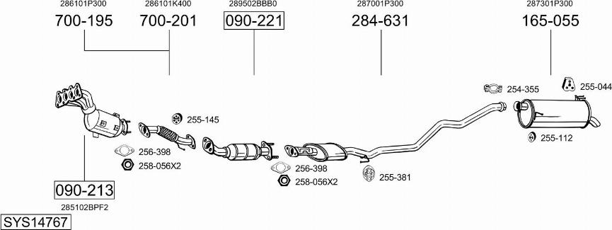 Bosal SYS14767 - Система випуску ОГ autocars.com.ua