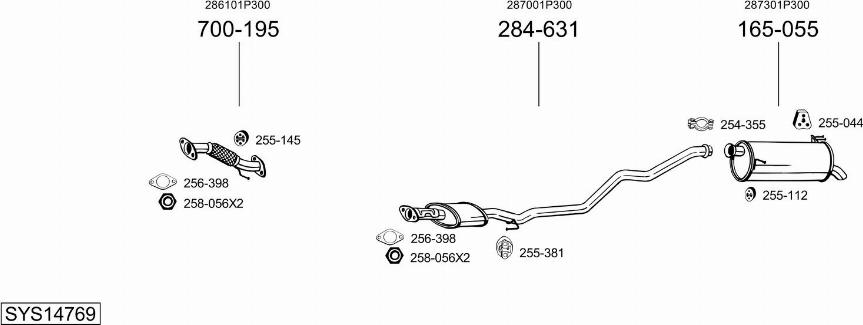 Bosal SYS14769 - Система випуску ОГ autocars.com.ua