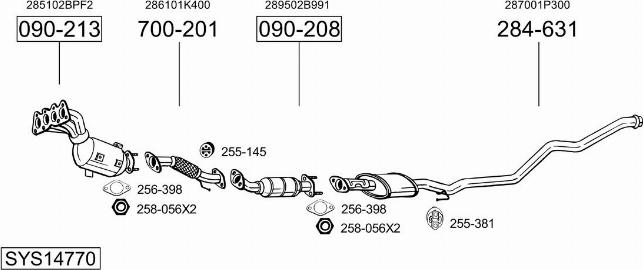 Bosal SYS14770 - Система випуску ОГ autocars.com.ua