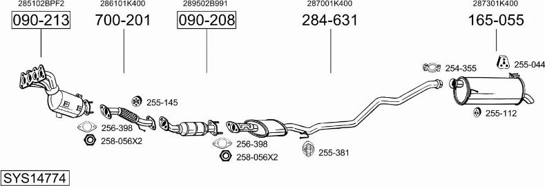 Bosal SYS14774 - Система випуску ОГ autocars.com.ua